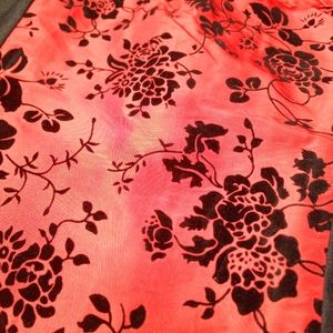 Handmade Corset GORGEOUS Red w/ velvet flowers